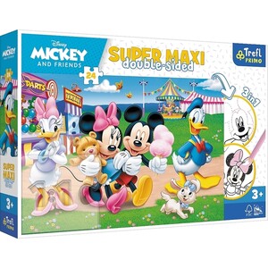 Ігри та іграшки: Пазл-розмальовка двосторонній «Міккі Маус і друзі» Super Maxi, 24 ел., Trefl