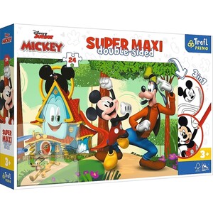 Ігри та іграшки: Пазл-розмальовка двосторонній серії Super Maxi «Дісней: Міккі-Маус та Гуфі», 24 ел., Trefl