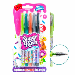 Канцелярське приладдя: Набір ароматних гелевих ручок Sugar Rush «Яскравий блиск» 5 шт., Scentos