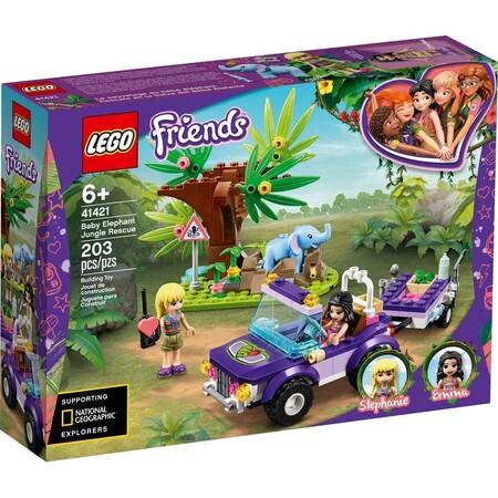 Наборы LEGO: Конструктор LEGO Friends Спасение слоненка в джунглях 41421