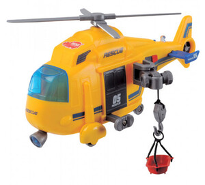 Воздушный транспорт: Вертолет Спасательная служба с лебедкой, 18 см, Dickie Toys