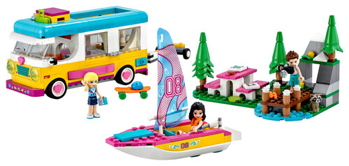 Наборы LEGO: Конструктор LEGO Friends Лесной дом на колесах и парусная лодка 41681