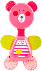 Ігри та іграшки: Погремушка-зубогрызка Мишка (малиновый), Canpol babies