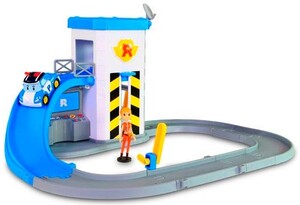 Ігри та іграшки: Подъемник с металлической машинкой Поли и фигуркой Джин, Robocar Poli