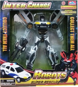 Інтерактивні іграшки та роботи: Робот-трансформер, рятувальна бригада, швидка допомога (чорний з білим), Able Star