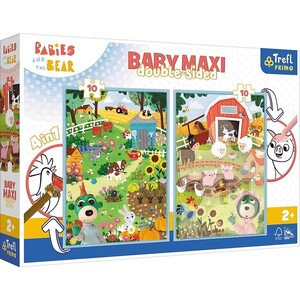 Класичні: Пазли-розмальовки двосторонні серії Baby Maxi «Ферма», 10+10 ел., Trefl