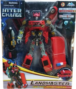 Фігурки: Робот-рятувальник Лендмастер зі світлом і звуком (29 см), пожежна машина, Able Star
