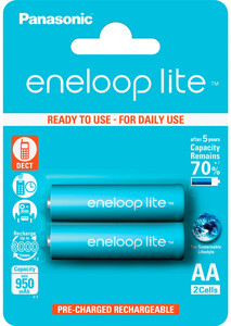Аккумуляторы Eneloop Lite AA (950 2BP mAh Ni-Mh), 2 шт, Panasonic