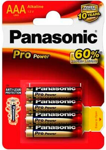Батарейки: Батарейки Pro Power AAA (Alkaline), 4 шт, Panasonic