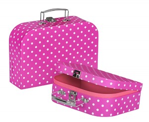Рюкзаки, сумки, пенали: Набір ігрових валіз Рожеві в горошок, Goki