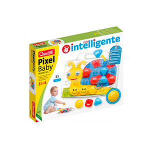 Развивающие игрушки: Детская мозаика с доской и карточками (24 крупных фишки), Quercetti