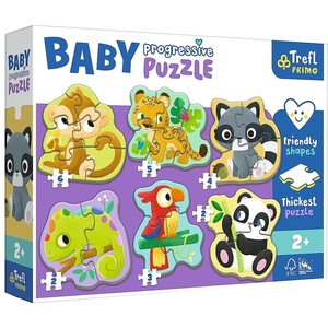 Ігри та іграшки: Набір пазлів Baby Progressive 6в1 «Екзотичні тварини», 2-3-4-5-6 ел., Trefl
