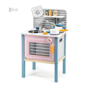 Кухня и столовая: Детская кухня PolarB из дерева с посудой, Viga Toys