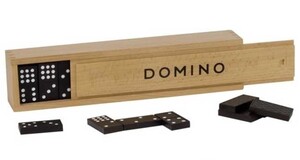 Доміно в дерев'яній коробці (55 шт.), настільна гра, Goki
