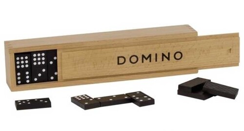 Настольные игры: Домино в деревянной коробке (55 шт.), настольная игра, Goki