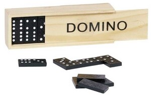 Игры и игрушки: Домино в деревянной коробке (28 шт.), настольная игра, Goki
