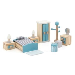 Будиночки і меблі: Дерев'яні меблі для ляльок серії PolarB «Спальня» 44035, Viga Toys