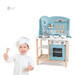 Дитяча кухня з дерева з посудом PolarB блакитна, Viga Toys дополнительное фото 1.