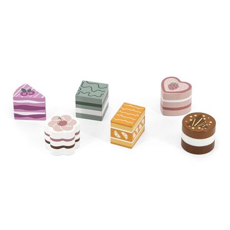 Игрушечная посуда и еда: Игрушечные продукты Viga Toys PolarB Деревянные пирожные, 6 шт.