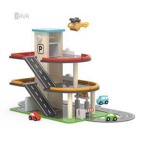 Игры и игрушки: Деревянный паркинг с АЗС, Viga Toys