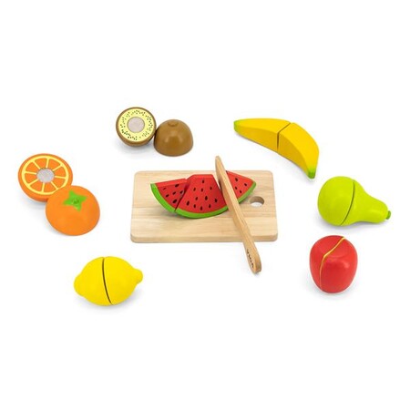 Іграшковий посуд та їжа: Іграшкові продукти Viga Toys Нарізані фрукти з дерева
