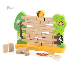 Настільні ігри: Дерев'яна настільна гра «Стіна з цеглинок», Viga Toys