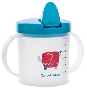Поильники, бутылочки, чашки: Поильник со складным носиком голубой (слоник), 190 мл, Canpol babies