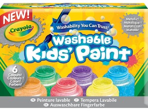 Товары для рисования: 6 баночек со смываемыми красками Crayola Цвет металлик (54-5000)