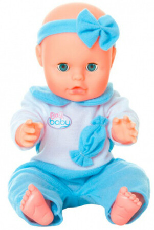 Куклы и аксессуары: Пупс Play Baby 32 см в голубом комбинезоне (32001)