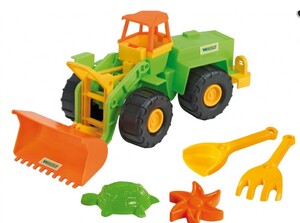 Машинки: Іграшковий екскаватор з набором для піску, 5 елементів, Тигрес