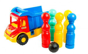 Ігри та іграшки: Multi truck вантажівка з кеглями Wader