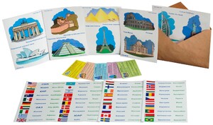 Ігри та іграшки: Набір наклейок пам'ятки світу з прапорами (українською мовою) Трик-Трек