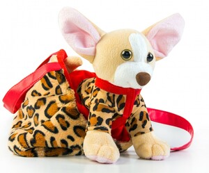 Мягкие игрушки: Собачка чихуахуа коричневый с сумочкой в платье Тигрес