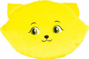 Мягкие игрушки: Подушка "Кошка-смайл" — счастливый