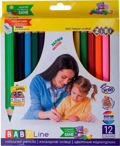Товари для малювання: Олівці кольорові Jumbo, 12 кольорів + точилка