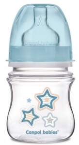 Поїльники, пляшечки, чашки: Бутылочка с широким горлышком Newborn baby, 120 мл, голубая, Canpol babies