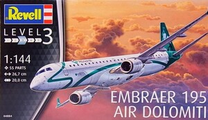 Сборные модели-копии: Модель для сборки Revell Пассажирский самолет Embraer 195 1:144 (04884)