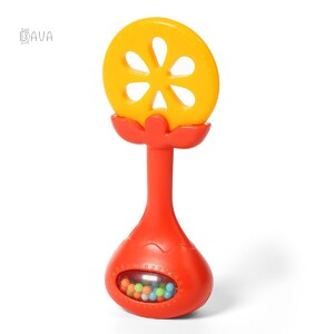 Игры и игрушки: Прорезыватель для зубов развивающий с погремушкой «Апельсин», BabyOno