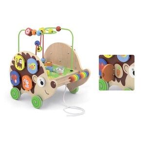 Розвивальні іграшки: Дерев'яна каталка Viga Toys Їжачок із бізібордом
