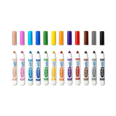 Товары для рисования: Смываемые тонкие фломастеры ярких цветов Super Tips (12 шт), Crayola