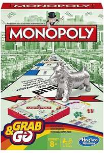 Настільні ігри: Дорожня гра Монополія Grab & Go (Хапай та Уперед). Monopoly, Hasbro Gaming