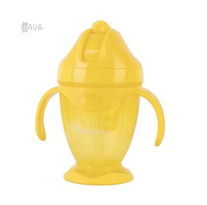 Поильники, бутылочки, чашки: Поильник с силиконовой трубочкой и ручками, Baby team (желтый)