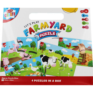 Игры и игрушки: Набор 4 пазлов "Любимая ферма", Kids Create