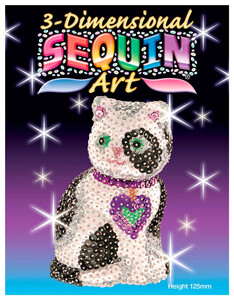 Кошеня, 3D-фігурка з паєток, набір для творчості Sequin Art