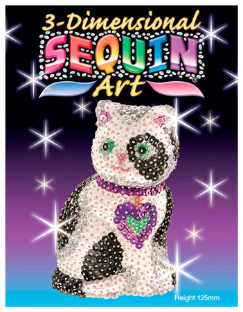 Аплікації та декупаж: Кошеня, 3D-фігурка з паєток, набір для творчості Sequin Art