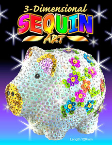Аплікації та декупаж: Свинка, 3D-фігурка з паєток, набір для творчості Sequin Art