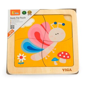 Ігри та іграшки: Дерев'яний міні-пазл Viga Toys Метелик, 4 ел.