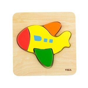 Пазли і головоломки: Дерев'яний міні-пазл Viga Toys Літачок