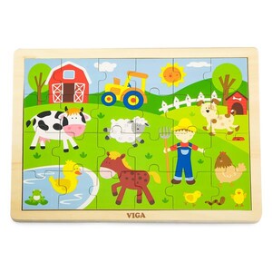 Ігри та іграшки: Дерев'яний пазл Viga Toys Ферма, 24 ел.