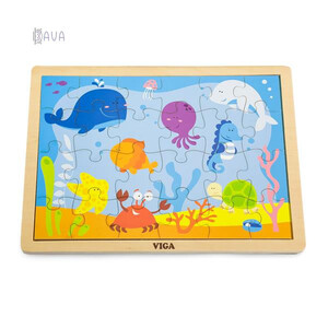Игры и игрушки: Деревянный пазл «Океан», 24 эл., Viga Toys